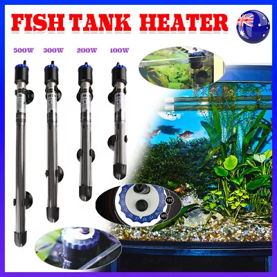 100W-500W Aquarium Submersible Heater Fish Tank Auto Water Thermostat  AU Stock • $15.88