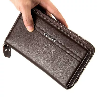 Mature Men Real Leather Briefcase Wallet Purse Business Clutch Phone Handbag US • $11.50