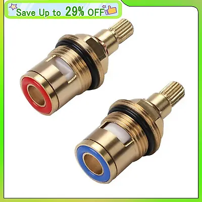 2PCS Replacement Tap Cartridge Valve 1/2 Ceramic Disc Gland Quarter Turn 20Teeth • £4.89