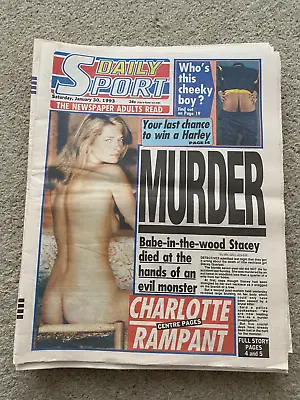 Daily Sport Newspaper 30th January 1993 Charlotte Rampling Tracey Harper • £14.99