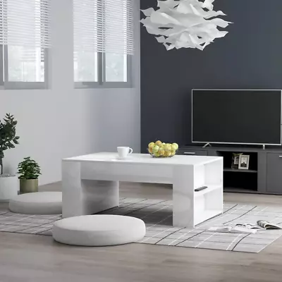 VidaXL Coffee Table High Gloss White 100x60x42 Cm Engineered Wood • $83.38