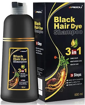 Black Hair  Dye Shampoo Permanent Fast Hair Dye Shampoo 3 In 1 • $17.99