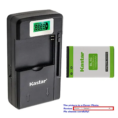 Kastar BL-5C Battery Charger For T-Com Sinus A806 Tecsun ICR-100 Uniden EXP1240H • $6.99