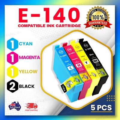 5x Non-OEM Ink T140 For Epson T1401-T1404 Workforce 645 845 WF3520 WF7010 WF7510 • $19.60