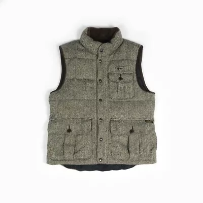 Polo Ralph Lauren Men's Tweed Vest Body Warmer Herringbone Wool Down Hunting M • £129