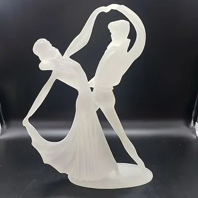 Large Mid-Century Frosted Lucite Dancers 16” READ • $19.96