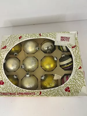 Set Of 12 Vintage Christmas Ornaments Shiny Brite Mix • $24.97