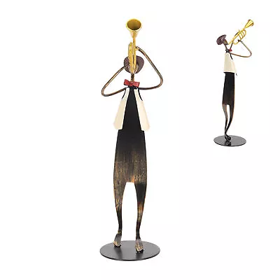Trumpet Player Figurine Modern Abstract Handcrafted Musician Sculpture Decor GSA • £26.70