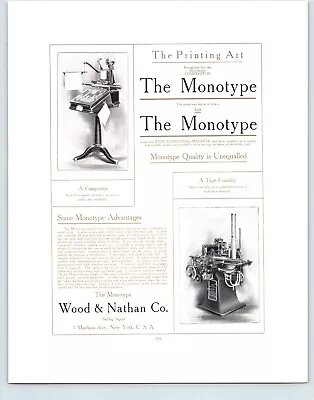 THE MONOTYPE Wood & Nathan Co Advertising (GRAPHICS ART YEAR BOOK PLATE) • $7.77