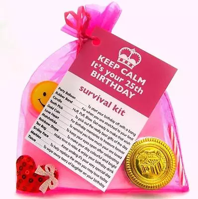 25th 35 45 55 BIRTHDAY PRESENT SURVIVAL KIT FUN NOVELTY GIFT CARD KEEPSAKE PXG • £3.85