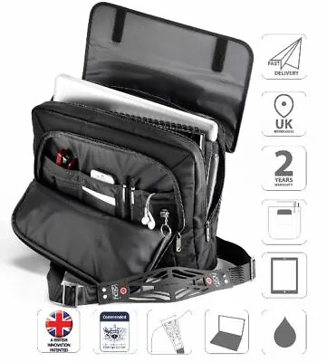 15.6  Laptop Bag Messenger Shoulder 10.1  IPad Bag Black Is0103 • £41.99