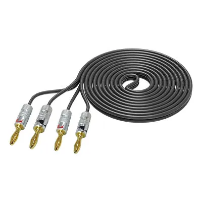 12 Gauge OFC Wire Audio 10ft Hifi Speaker Cable With 4pcs 4mm Banana Plugs • £9.99