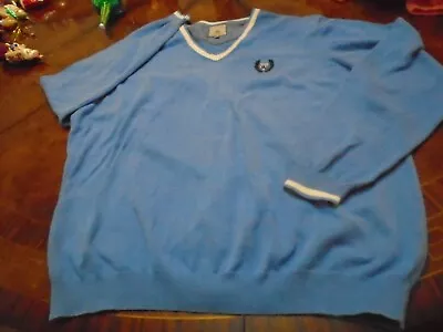 Wolsey 3XL  (fits U.S. XL) Pale Blue English Tennis Sweater V Neck SOFT!! • $25