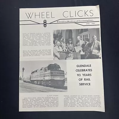 Wheel Clicks Pacific Railroad Society Monthly Newsletter Journal 1980 April • $12.99