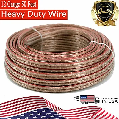 $16.99 • Buy NEW 12 GA Gauge 50 Feet  Heavy Duty Marine Car Home Audio Cable Speaker Wire