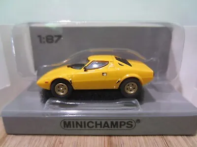 MINICHAMPS 125020 LANCIA STRATOS In YELLOW - Model Is PLASTIC - HO Or 1:87 Scale • $22