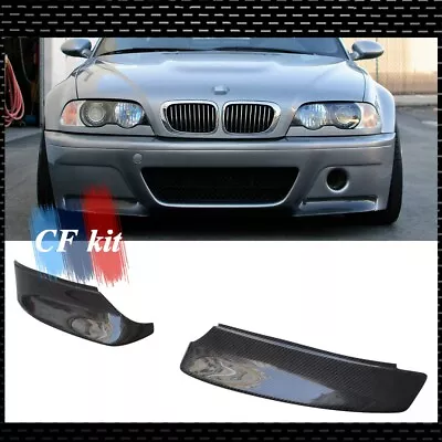 For BMW E46 M3 98-06 CSL Style Carbon Fibre Front Bumper Splitters Lip Spoiler • $179