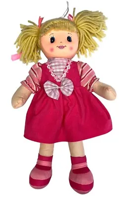 Beautiful Pink 19 Inch Tall Rag Doll With Blond Hair By Girly Paws Brand New • £14.99