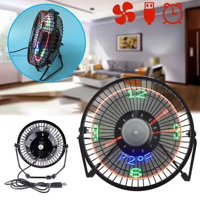 $35.52 • Buy Low Noise Temperature Desktop USB LED Clock Cooling Fans Real Time Mini Fan