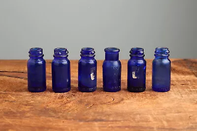 LOT Of 6 Antique - BROMO SELTZER- EMERSON DRUG CO. 2-1/2  Cobalt Blue Bottle • $55