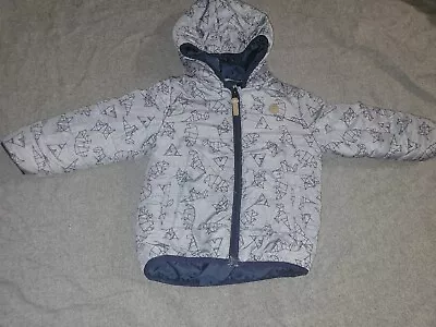 Boys Toddler Light Blue Puffer Puffy Jacket With Hoodie Size 2 • $14.80