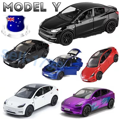 1:32 Tesla Model Y Diecast Toys Car Pull Back LED Vehicle Collectible Kids Boys • $26.50
