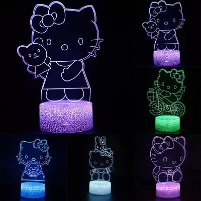 `Hello Kitty 3D LED Night Light Touch Control Table Lamp Kids Bedroom Decoration • $27.59