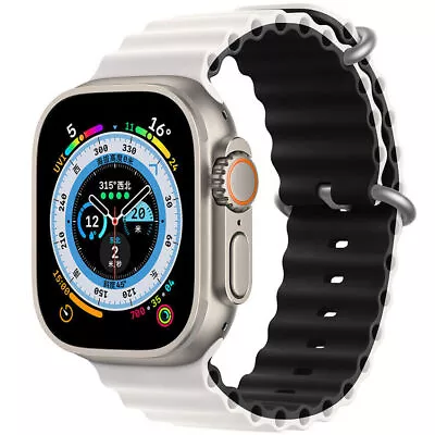 $11.99 • Buy For Apple Watch Ultra Series 8 7 6 5 4 3 2 1 SE IWatch Ocean Band Strap Silicone