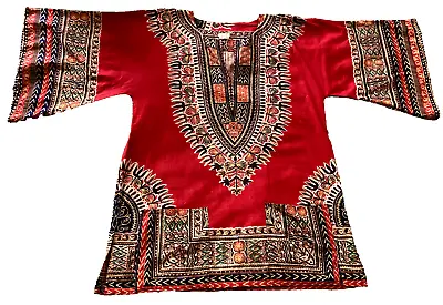 Woodstock Hippie Tunic Shirt African Tribal Dashiki Cotton Size M Festival Vitg • $25