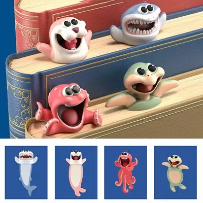 Seal Octopus Book Markers School Supplies Cartoon Animal Style 3D Bookmarks • £5.29