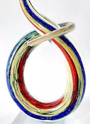 MURANO Italy Sculpture Abstract Love Knot Rainbow Pride Glass • $39