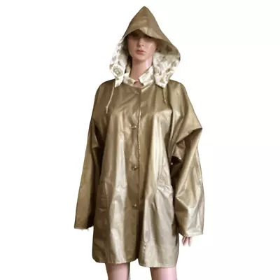 Wippette Vinyl Raincoat Slicker Shiny Gold L • $50