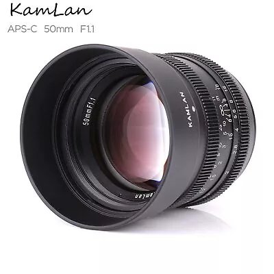 Kamlan 50mm F1.1 APS-C Large Aperture Prime Lens For Olympus Panasonic M4/3 M43 • $81.89