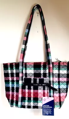 VERA BRADLEY  Ribbons Plaid Pattern Tote Bag (Orig.$65.) 10 X 15 See Desc • $50