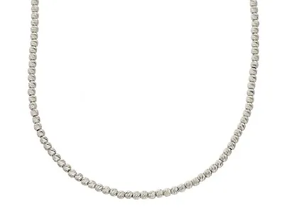 18k White Gold Chain Finely Worked Spheres 2 Mm Diamond Cut Balls 18  45 Cm • $1021.27