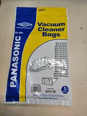 PANASONIC C-2E Type MCE Vacuum Cleaner Hoover Bags 5PK MCE60 MCE80 MCE860 BAG40 • £5.91