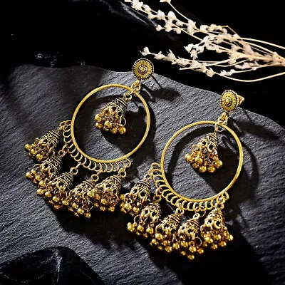 Fashion Women Indian Jhumka Gypsy Jewelry Gold Boho Vintage Ethnic Drop Earrings • $2.49