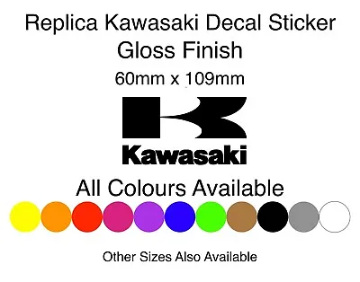 £4 • Buy Kawasaki K Logo Ninja ZX Replica Fairing Panel Decal Sticker Pair 60mm X 109mm