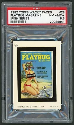 1982 / 85 Topps Wacky Packages Sticker Irish Series #28 Playbug Magazine PSA 8.5 • $117.89
