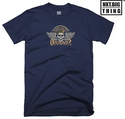 Death Before Dishonor T Shirt Casualwear Skull Army Military Heroes Fun Gift Top • £11.99