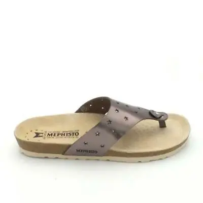 MEPHISTO Perforated Leather Thong Sandals Nikie Star Bronze • $43.99