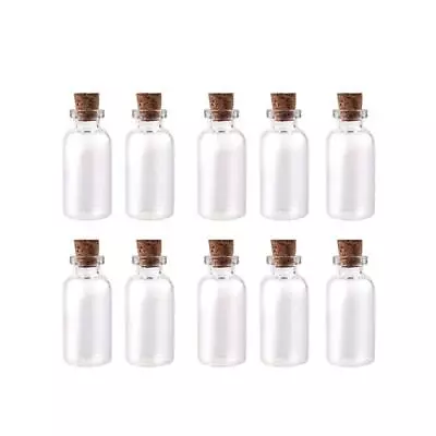 Mini Clear Glass Bottles Diy Decoration Small Glass Bottles Jars Corks Wedding D • $11.70