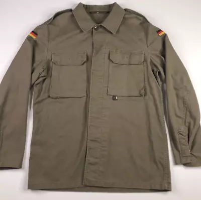 Vintage Mens German Army Jacket Med - Large Khaki Button Up Long Sleeve VGC • $69.95