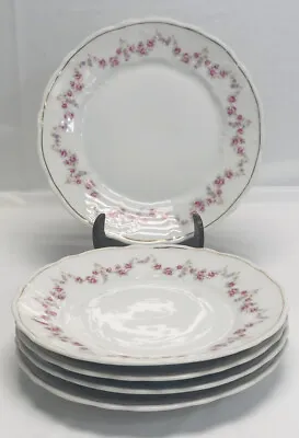 Set Of 5 C T Germany Bread N Butter / Side Plate Pink Floral Pattern 6” W • $36