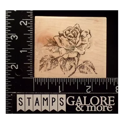 Stampin' Up! RUBBER STAMPS 2004 REGAL BRUSHED ROSE STEM & LEAVES FLOWER #11 • $2.39