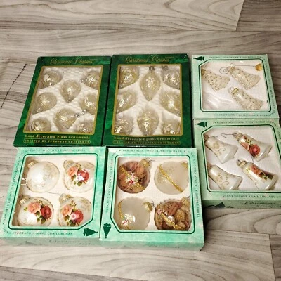 $75 • Buy Vintage Lot Of Christmas By Krebs/Comm Hand Decorated Glass Christmas Ornaments