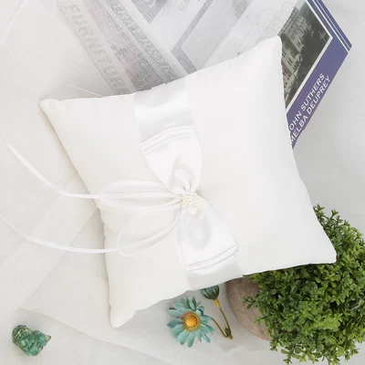 (15 * 15cm)A Sixx Ring Bearer Pillow Ring Bearer Cushion With Simulation Pearl • £6.19
