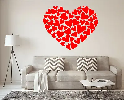 Hearts Love Wall Sticker Bedroom Living Room Window Home Decor Decals DIY D • £2.61