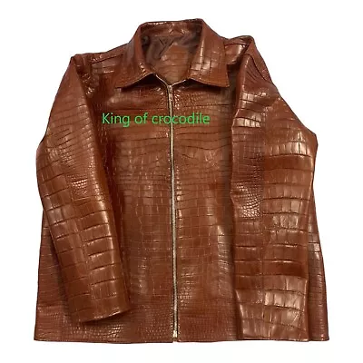 Genuine Crocodile Alligator Leather Codovan Bomber Motorcycle Jacket For Men • $4500