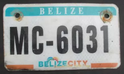 BELIZE CITY BELIZE Expired 2016 Plexiglass Motorcycle License Plate - MC-6031 • $35.99